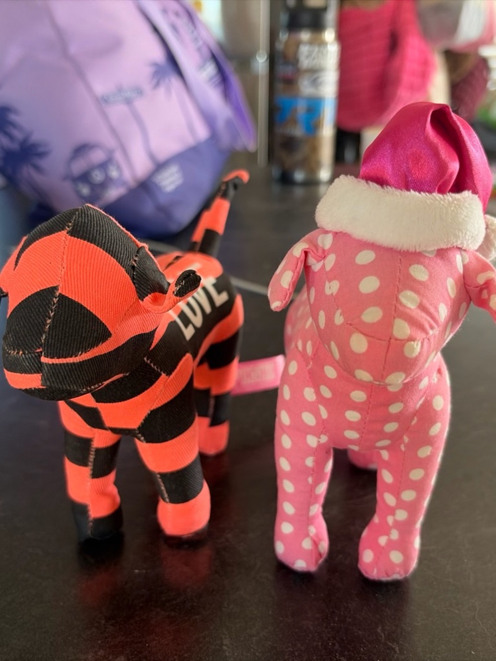 Vintage Victoria’s Secret holiday Christmas dog & love pink dog